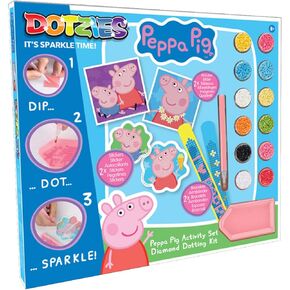 Diamond Dotz Peppa Pig Activity مجموعة مجموعات الطلاء الماسي للبالغين - مجموعات فن الماس أكياس مريحة مريحة مع جواهر Dotz