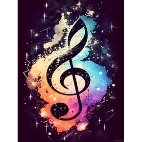 TUTUMAY21 5D Diamond Painting Kits Round Full Drill Music Notes Diamond Art Kits for Adults, Handmade Festivals Gifts for Home Wall Decor 12x16inch