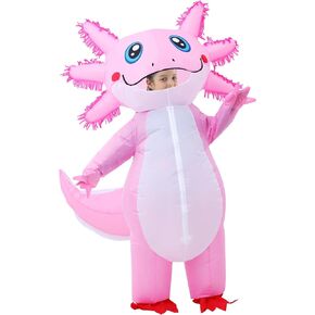 زي axolotl القابل للنفخ للأطفال مضحك الأزياء axolotl