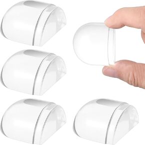 4 PCS Glass Back Door Stopper Wall Protectors from Door Knobs Floor Mounted Door Stops No Drill Shower Door Stopper Door Buffer for Wall Self-Adhesive Shower Doorstop for Wall Protection Home (Clear)