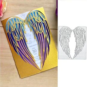 Angel Wedding Wing Frame Metal Die Cuts, Wing Frame Metal Cutting Dies Cut Stencils Card Paper Craft DIY Template Metal Cutting Dies Album Embossing Paper Dies for Card Making Scrapbooking