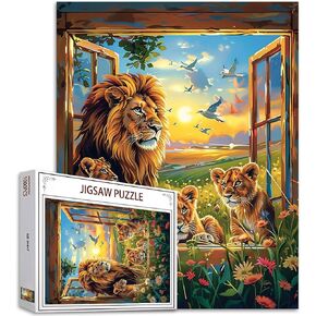 Seascape Jigsaw Puzzles 1000 Pieces for Adults, Families (Sea,Sunset,Tropical Plants,Coconut Tree) Pieces Fit Together Perfectly 19.7''x27.6''inch Landscape Frameable Magic Puzzle Art Gift（Green）