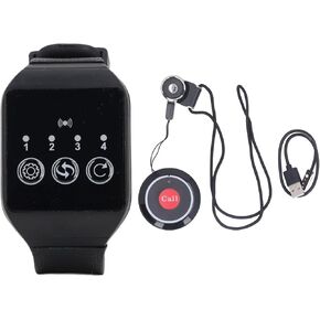 Restaurant Pager System, Caregiver Call System, Wrist Pager Alert Call Buttons 1 to 1 Pager System for Home Hospital Factory DC5V