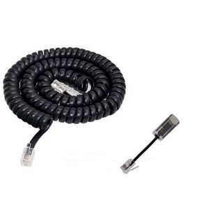 Telephone Cord Detangler, Black Coiled Telephone Handset Cord 13 Ft Uncoiled / 2 Ft Coiled and Black Extended Rotatable Telephone Phone Cord Detangler Landline Telephone Accessory