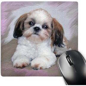 3dRose LLC 8 x 8 x 0.25 Inches Mouse Pad, Shih Tzu Puppy (mp_4807_1)