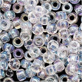 Toho Round Seed Beads 6/0#161 'Transparent Rainbow Crystal' 8 Gram Tube