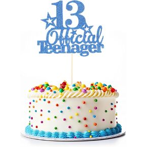 كعكة عيد الميلاد الثالثة عشرة توبيبر للمراهقين ، 13 ديكورات مراهقة رسمية ، بريق 13 كيك توبر ، مستلزمات كعكة عيد ميلاد 13