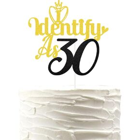Gold Glitter Funny 30th كعكة عيد الميلاد Topper ، قذرة 30/سعيد 30 ، أنا التعرف على 30 علامة الكعكة توبيبر ، 30 سنة لوازم الديكور الحفلات