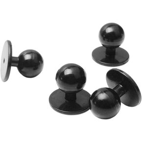 30Pcs Pack Black Plastic Chef Coat Stud Button Round Movable Jacket Chef Button for Garment Accessories #FLC282B-W/C-W/B-B (C Sytle)