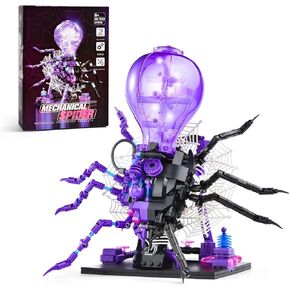Mechanical Spider Building Set for Adult,Building Toy with LED Light,Play and Display Model,Birthday Idea for Kids Boys Girls 8+ (573PCS)