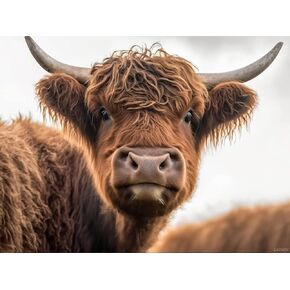 QAZWSX Diamond Painting Kits Highland Cow, Diamond Painting 5D Round Diamond Painting Art for Beginners Handmade Crafts for Wall Decor Farm Decor or Gift 30x40cm/12x16inches