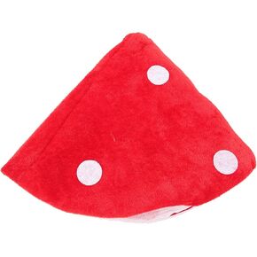NUOBESTY Mushroom Hat, 38cm Red Plush Mushroom Hat Cosplay Cap Cosplay Mushroom Costume Novelty Hat for Party Dress Up, Halloween, Cosplay