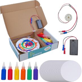 DIY Spin Art Machine Kit for Kids - Build Your Own Motorized Splatter Art Device from Scratch - Arts and Crafts Gift and STEM Toy for Boys and Girls Ages 6, 7, 8, 9 and Up