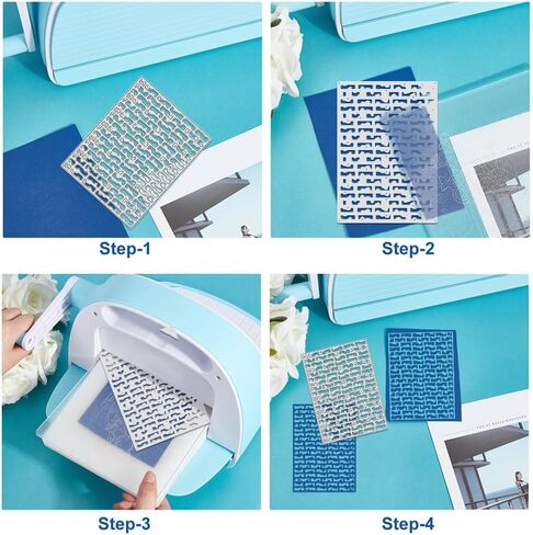BENECREAT 2 Pcs Wall Background Carbon Steel Die Cuts, 5.3x4 Inch Brick Wall Cutting Dies, Metal Embossing Stencils for Scrapbooking Art Album Decorations Crafts DIY, 0.8mm Thick in Kuwait
