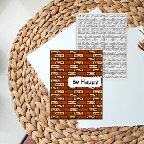 BENECREAT 2 Pcs Wall Background Carbon Steel Die Cuts, 5.3x4 Inch Brick Wall Cutting Dies, Metal Embossing Stencils for Scrapbooking Art Album Decorations Crafts DIY, 0.8mm Thick in Kuwait