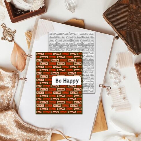 BENECREAT 2 Pcs Wall Background Carbon Steel Die Cuts, 5.3x4 Inch Brick Wall Cutting Dies, Metal Embossing Stencils for Scrapbooking Art Album Decorations Crafts DIY, 0.8mm Thick in Kuwait