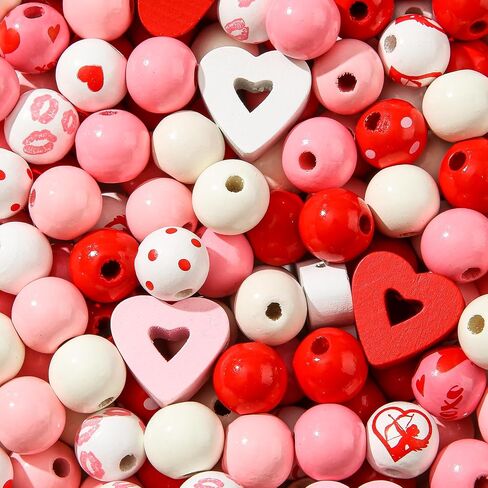 200pcs Easter Wooden Beads Egg Bunny Wooden Beads Spring Color Beads for DIY Crafts Garland Home Party Decor Ornaments (Colorful) in Saudi Arabia