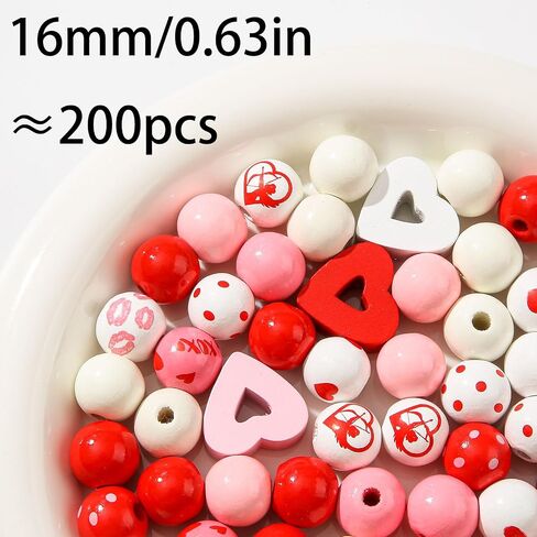 200pcs Easter Wooden Beads Egg Bunny Wooden Beads Spring Color Beads for DIY Crafts Garland Home Party Decor Ornaments (Colorful) in Saudi Arabia