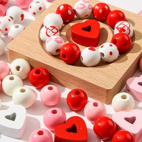200pcs Easter Wooden Beads Egg Bunny Wooden Beads Spring Color Beads for DIY Crafts Garland Home Party Decor Ornaments (Colorful) in Saudi Arabia