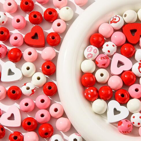 200pcs Easter Wooden Beads Egg Bunny Wooden Beads Spring Color Beads for DIY Crafts Garland Home Party Decor Ornaments (Colorful) in Saudi Arabia