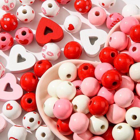 200pcs Easter Wooden Beads Egg Bunny Wooden Beads Spring Color Beads for DIY Crafts Garland Home Party Decor Ornaments (Colorful) in Saudi Arabia