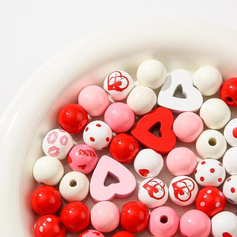 200pcs Easter Wooden Beads Egg Bunny Wooden Beads Spring Color Beads for DIY Crafts Garland Home Party Decor Ornaments (Colorful) in Saudi Arabia