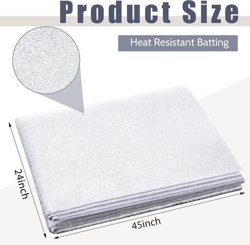 Treela 2 Pcs 36 x 45 Inch Heat Resistant Batting for Potholders Insulating Thermal Lining Batting for Pot Holders Heat Reflective Fabric in Kuwait