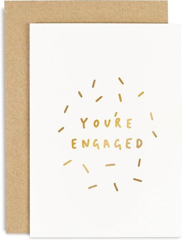 Old English Co. You're Engaged Confetti Card - A6 Engagement Card for Happy Couple | Celebration for Bride and Groom To Be | Blank inside with envelope in Saudi Arabia