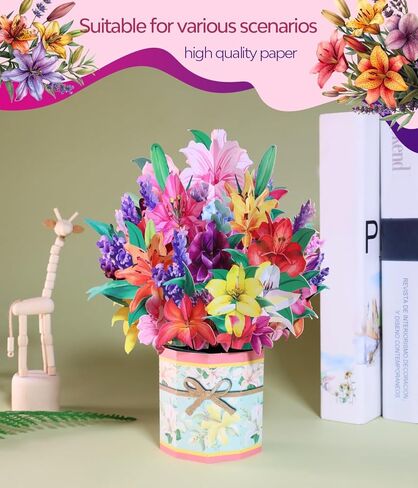 3D Pop Up Card with Sunflower Bouquet Elegant Flower Greeting for Mother’s Day Birthday Retirement Sympathy Easter Get Well Anniversary Graduation Thinking of You Thank You– Includes Envelopes & Note Card in Kuwait