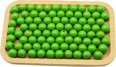 Decoendiy 100 Pieces Wood Beads for Crafts 16mm Colored Round Wooden Beads Natural Farmhouse Polished Spacer Loose Beads Wood Ball for Home Decor Jewelry Making DIY Crafting (Grey) in Kuwait