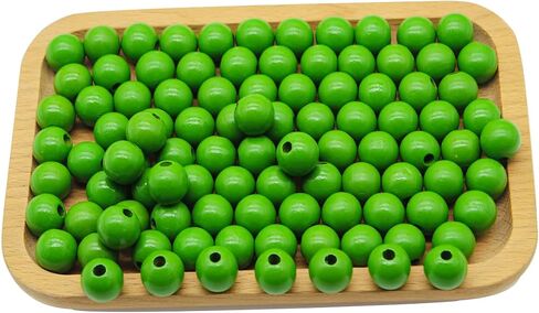 Decoendiy 100 Pieces Wood Beads for Crafts 16mm Colored Round Wooden Beads Natural Farmhouse Polished Spacer Loose Beads Wood Ball for Home Decor Jewelry Making DIY Crafting (Grey) in Kuwait