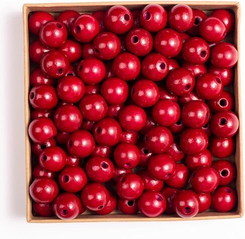 Decoendiy 100 Pieces Wood Beads for Crafts 16mm Colored Round Wooden Beads Natural Farmhouse Polished Spacer Loose Beads Wood Ball for Home Decor Jewelry Making DIY Crafting (Grey) in Kuwait
