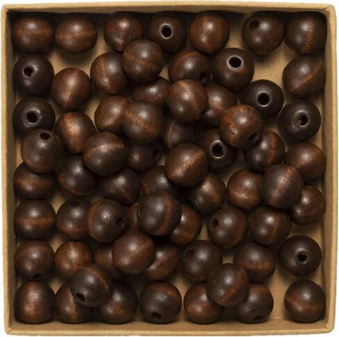 Decoendiy 100 Pieces Wood Beads for Crafts 16mm Colored Round Wooden Beads Natural Farmhouse Polished Spacer Loose Beads Wood Ball for Home Decor Jewelry Making DIY Crafting (Grey) in Kuwait