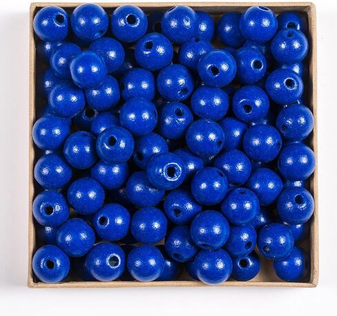 Decoendiy 100 Pieces Wood Beads for Crafts 16mm Colored Round Wooden Beads Natural Farmhouse Polished Spacer Loose Beads Wood Ball for Home Decor Jewelry Making DIY Crafting (Grey) in Kuwait