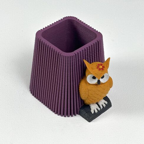 Owl Pen Holder, Handmade Wood Pen Holder, Owl Makeup Brush Holder, Desk Decor for Office, Home and School in Saudi Arabia
