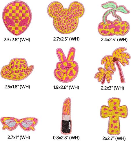 21PCS Leopard Print Series Iron On/Sew On Patches,Embroidered Applique for Clothes, Dress, Etc. DIY Accessories (chocolate brown), D240625-BW in Saudi Arabia