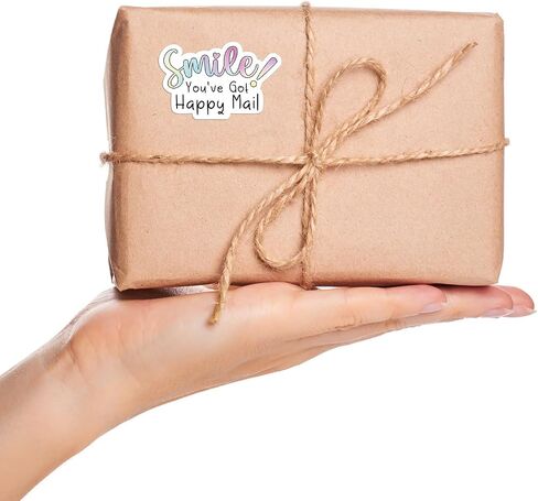 Smile You've Got Happy Mail - 500 Pack of 1.5 Inch Stickers for Friends, Customers, Small Businesses and Small Shops as Thank You and Packaging Gift Wrap Stickers in Kuwait