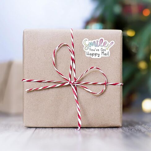 Smile You've Got Happy Mail - 500 Pack of 1.5 Inch Stickers for Friends, Customers, Small Businesses and Small Shops as Thank You and Packaging Gift Wrap Stickers in Kuwait