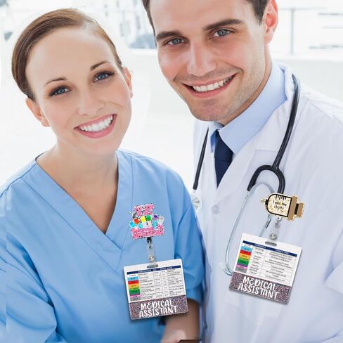 Plifal Phlebotomist Badge Buddy with Order of Blood Draw Reference Card - Phlebotomy Nurse Essentials Accessories for Hospital, Gold Horizontal ID Name Tag with Flash Card Cheat Sheet in Kuwait