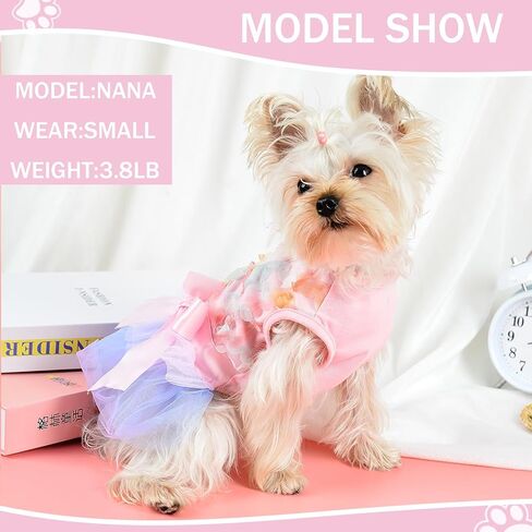 Dog Dress for Small Dogs, Puppy Costume Clothes Girls Pet Clothing Outfit Summer Spring Dresses Chihuahua Yorkie Cat Apparel in Saudi Arabia