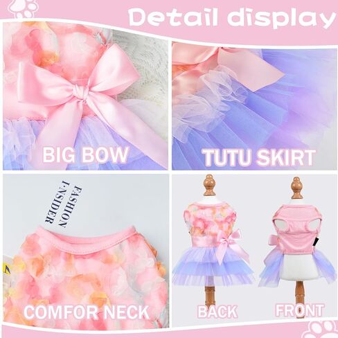 Dog Dress for Small Dogs, Puppy Costume Clothes Girls Pet Clothing Outfit Summer Spring Dresses Chihuahua Yorkie Cat Apparel in Saudi Arabia