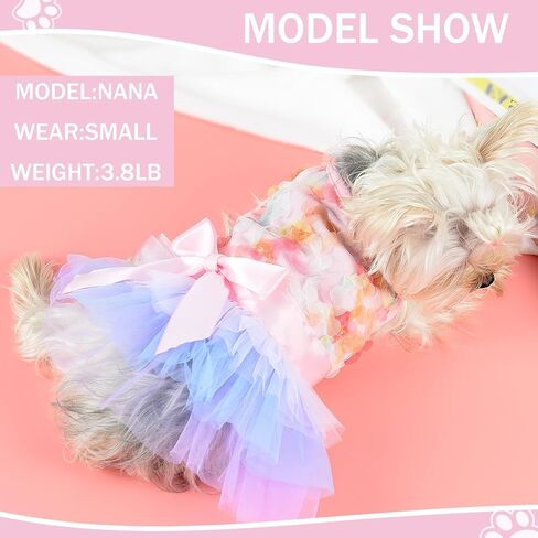 Dog Dress for Small Dogs, Puppy Costume Clothes Girls Pet Clothing Outfit Summer Spring Dresses Chihuahua Yorkie Cat Apparel in Saudi Arabia