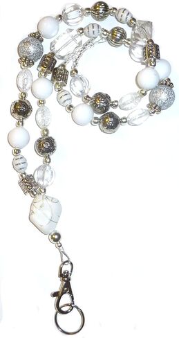 Hidden Hollow Beads Chunky Women's Beaded Lanyard, 34" Made in USA, ID Card Badge Holder Teacher Nurse Keys Keychain Cruise in Saudi Arabia
