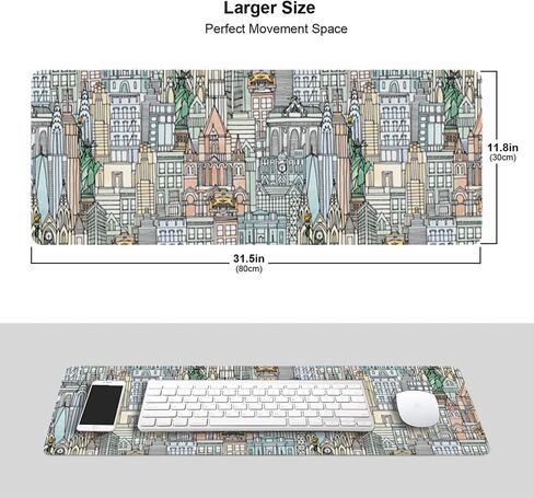 Fly Fishing SportGaming Mouse Pad XL,Extended Large Mouse Mat Desk Pad, Stitched Edges Mousepad,Long Non-Slip Rubber Base Mice Pad,31.5X11.8 Inch in Saudi Arabia