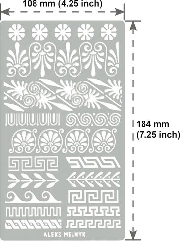 Aleks Melnyk No.36 Small Border Stencils for Bullet Journaling, Greek Key, Celtic Knot, Ornate Viking, Metal Stencils for Engraving, Pyrography, Wood Burning in Kuwait