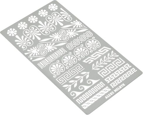 Aleks Melnyk No.36 Small Border Stencils for Bullet Journaling, Greek Key, Celtic Knot, Ornate Viking, Metal Stencils for Engraving, Pyrography, Wood Burning in Kuwait