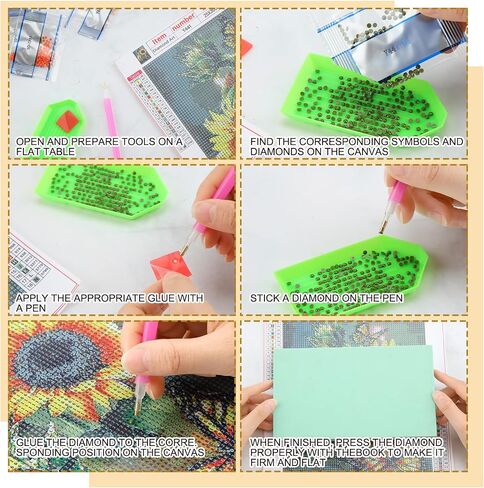 Yeaqee 4 Pcs Diamond Art Kits DIY Painting for Adult Aesthetic Wall Diamond Crafts Aesthetic Room Decor Cute Painting Pictures 5d Craft Wall Decor for Home 10 x 11.8''(Abstract Flowers) in Kuwait