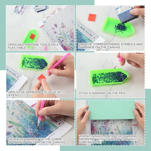 Yeaqee 4 Pcs Diamond Art Kits DIY Painting for Adult Aesthetic Wall Diamond Crafts Aesthetic Room Decor Cute Painting Pictures 5d Craft Wall Decor for Home 10 x 11.8''(Abstract Flowers) in Kuwait