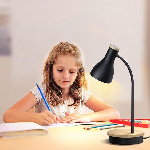Metal Desk Lamp Wireless Charging Table Lamp Touch Reading Lights Arc Desk Lamps for Bedroom, 3 Way Dimmable Bedside Lamp with USB Charging Ports Lamp for Study Room and Office (Black) in Kuwait