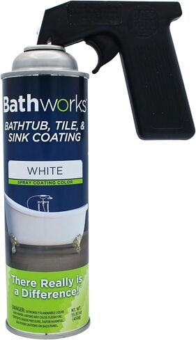 Bathworks Bathtub Refinishing Kit (WHITE); 2 Spray Cans; for Tub, Tile, & More; 32oz of Resin Paint; 24-hour dry time; with bonus comfort grip in Saudi Arabia